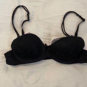 Black lace bra